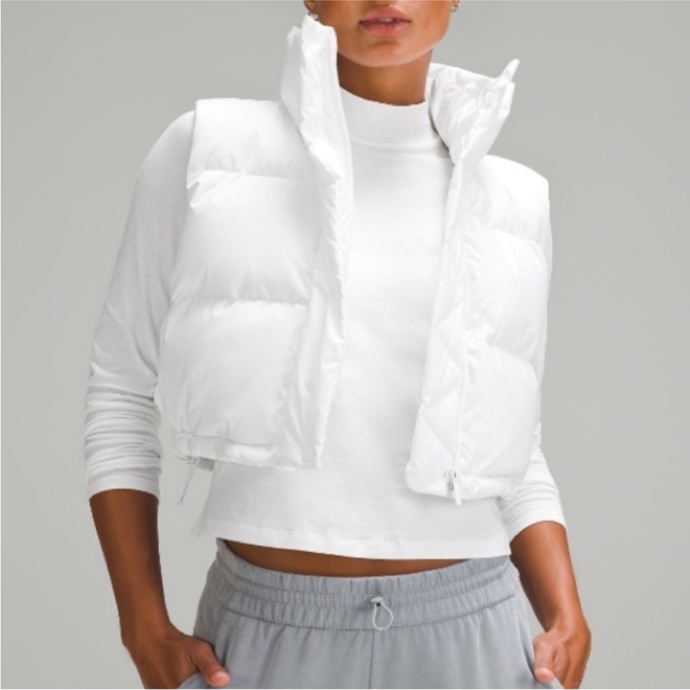 NEW Lululemon Wunder Puff Super Cropped Vest White size 8